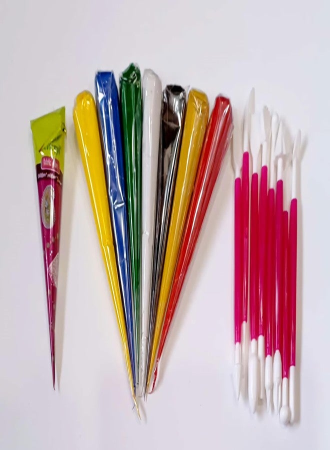LIPPAN Art Basic ESSENCIAL (7pc Color Ceramic Cone+8pc Pottery Tool+1pc Fabric Glue)